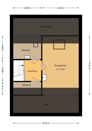Floorplan - Dopperstraat 187, 3752 JE Bunschoten-Spakenburg